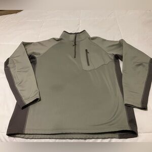 Simms Fishing 1/4 Zip Fleece Pullover Large Olive Stretch Performance Jacket